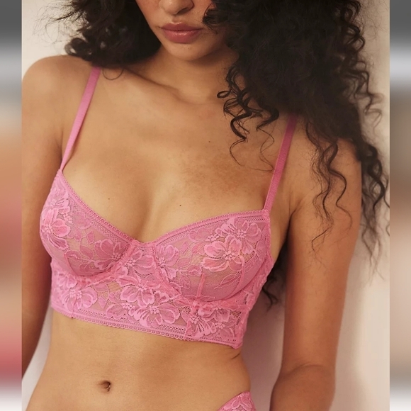 Free People Sorento Demi Longline Lace Corset Bra - Picture 1 of 4